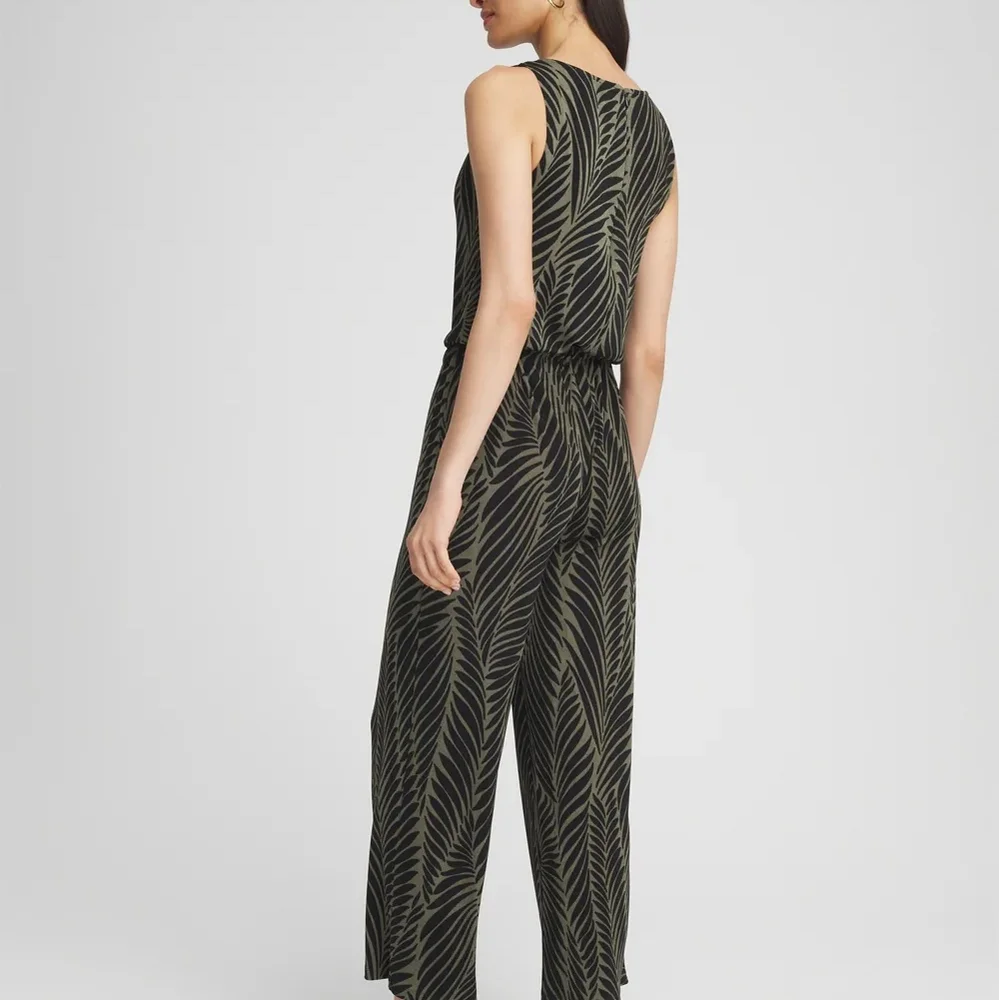 Chico's Olive & Black Sleeveless Jumpsuit Medium 1 NWT - Picture 2 of 10